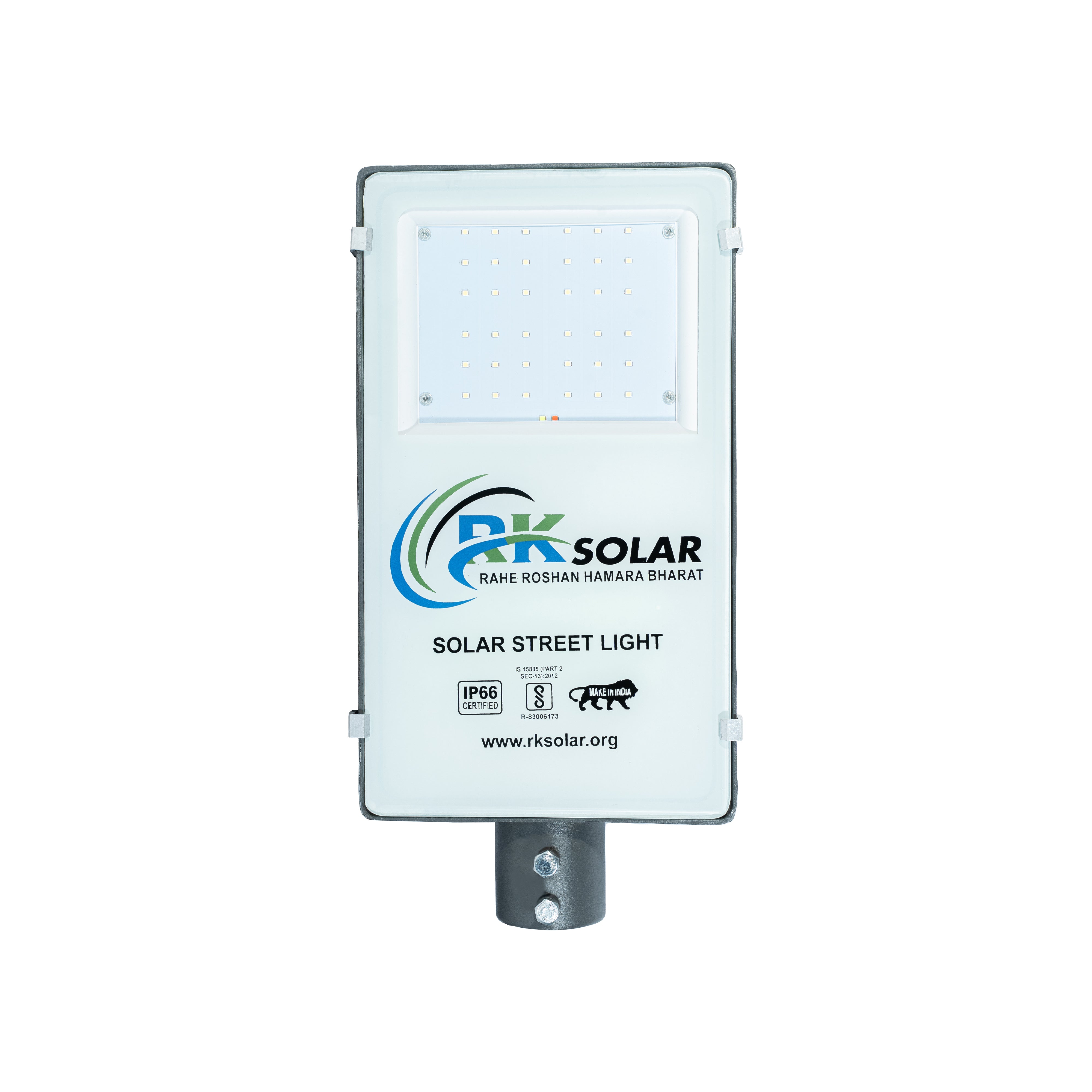 RKSSL-0002-RK 12 WATT SOLAR SEMI- INTEGRATED  STREET LIGHT INBUILT BATTERY GLASS MODEL IP66 (ALLUMINIUM BODY)