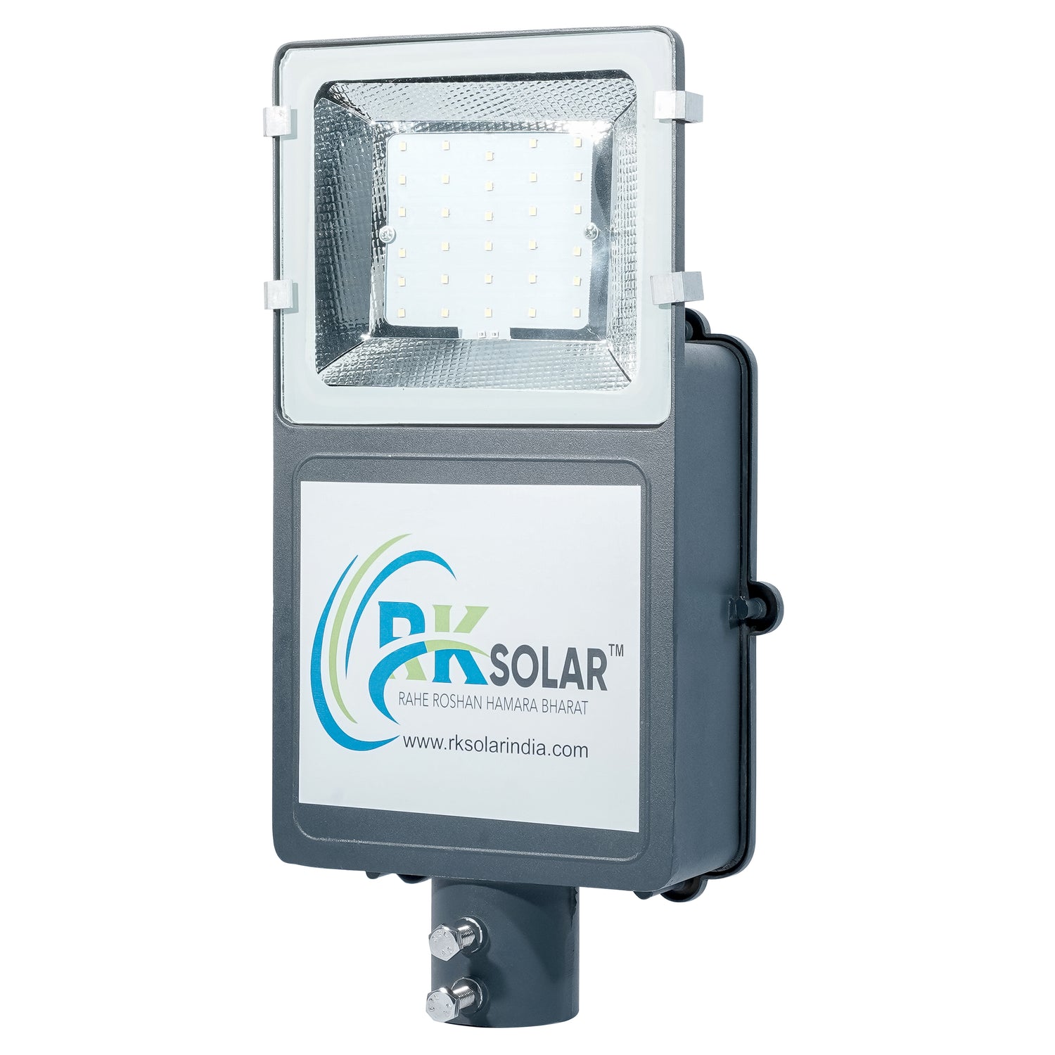 RKSSL-0006-RK 24 WATT SOLAR SEMI- INTEGRATED  STREET LIGHT INBUILT BATTERY HALF GLASS IP66 (ALLUMINIUM BODY)